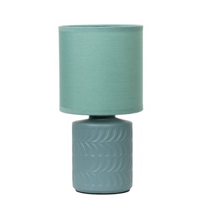 Simple Designs Chic Glow Mini Floral Patterned Ceramic Table Lamp Seafoam Green - 1 of 4
