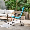 Costway Folding Zero Gravity Rocking Chair Outdoor Patio Headrest Turquoise\ Grey - 2 of 4