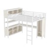 TIRAMISUBEST Metal Loft Bed with Wardrobe and L-shaped Desk, Full/Queen Size Loft Bedframe with Storage Cubes & Shelves, Heavy Duty Loft Bed for Kids - 4 of 4