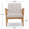 Modern Accent Chair with Tufted Back and Birch Wood Legs, Upholstered Sofa Chair for Living Room, Bedroom Arm Chair -Christopher Knight Home - 3 of 4
