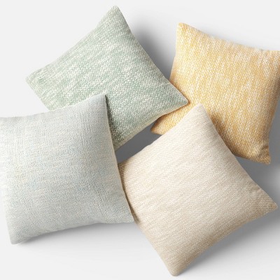 Modern Tufted Square Throw Pillow Summer Wheat - Threshold™