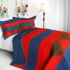 Slickblue 3 PC Full/Queen Quilt Set, Handmade Vermicelli Quilted, Soft TC Fabric, 6 Unique Designs, Bedding - 4 of 4
