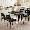 Dining Table Set for 4, 5 Piece Metal Frame Kitchen Table and Chair Set, Chamfer Design Space-Saving Dining Room Furniture - 2 of 4