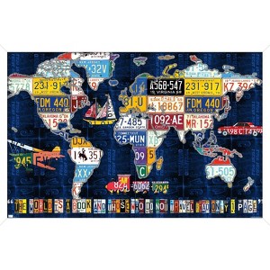 Trends International David Bowman - License Plate Map Framed Wall Poster Prints - 1 of 4