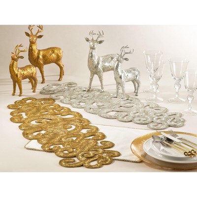 Silver Beaded Hollywood Glam Table Runner
