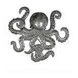 Global Crafts Grey Octopus Nautical Haitian Steel Drum Wall Art 14 X 16