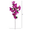 Nearly Natural 47-in Artificial Bougainvillea Flower Stems, Set of 3, Purple - 2 of 3