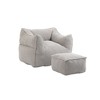 CAVINAS Faux Fur Bean Bag Chair with Footstool,Lazy Floor Sofa Chair with High Resilience Memory Foam,Cozy Lounge Chair for Living Room - 4 of 4