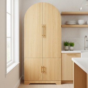 Homy Casa 72" Arched Kitchen Pantry Cabinet with Door Shelves and Adjustable Storage - 1 of 4