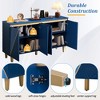 60" Retro Buffet Cabinet with Storage, 4-Door Vintage Sideboard Cabinet with Dimensional Effect Doors,Adjustable Shelves for Dining Room, Kitchen - 3 of 4