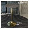 Leisuremod Verve 27" Round Bar Height Dining Table - Stone Top with Brushed Gold Pedestal Base Counter Height Table for Kitchen, Home, and Pub - 4 of 4