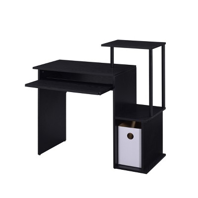 Vynxaria Computer Desk with Keyboard Tray & Open Shelving, Spacious Workstation for Home & Office