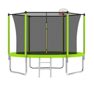 Jump Into Fun Outdoor Trampoline,With UV-resistant Safety Net, Soft Rebound Pad,Ladder,Basketball net,Safe And Wear-Resistant Trampoline - 1 of 4