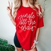 Simply Sage Market Women's Jingle All The Way Cursive Puff Print Short Sleeve Garment Dyed Tee - 2 of 4