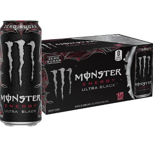 Monster Energy Ultra Black Sugar Free Energy Drink- 16 Fl Oz (Pack of 15) - 1 of 4