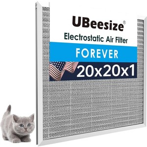 UBeesize 20x20x1 Reusable Air Filter - Washable, MERV 8,Permanent, Electrostatic - Lasts a Lifetime  HVAC AC Furnace Systems - 1 of 1