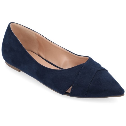 Journee Collection Womens Winslo Slip On Pointed Toe Ballet Flats Navy ...