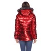 Metallic Puffer Coat with Hoodie - White Mark - 3 of 4