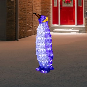 Northlight LED Lighted Commercial Grade Acrylic Penguin Outdoor Christmas Decoration - 26" - Pure White Lights - 1 of 4