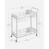 LEDREM Bar Cart, Home Bar Serving Cart, Wine Cart, Wine Holders, for Kitchen, Dining Room, Gold, Black, Silver, Rose Gold - 3 of 4
