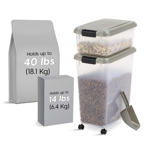 Iris Usa 3 piece 54 Lbs 60 Qt Weatherpro Airtight Pet Food Storage