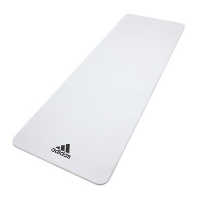 Adidas ADYG-10100WH Universal Exercise Roll Up Slip Resistant Fitness Pilates and Yoga Mat, 8mm Thick, White