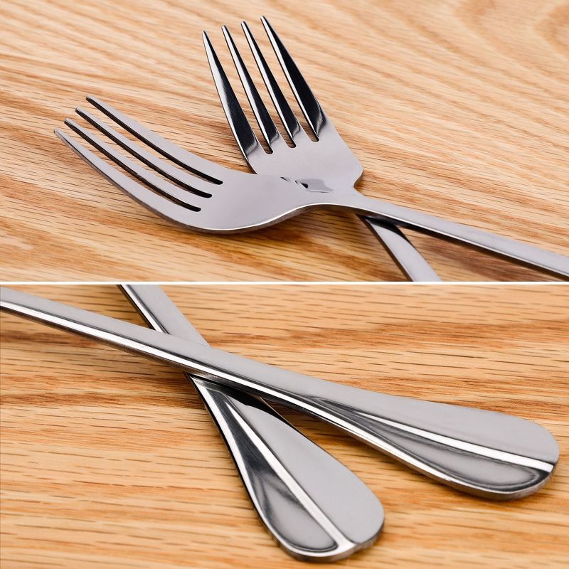Unique Bargains Restaurant Dinner Metal Tableware Flatware Serving Forks 7 Inche Silver Tone 8 Pcs, 5 of 9