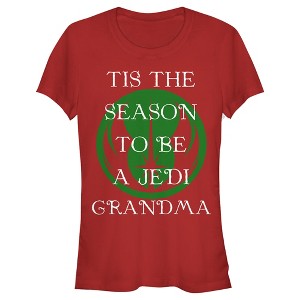 Juniors Womens Star Wars Christmas Tis the Season Grandma T-Shirt - 1 of 3
