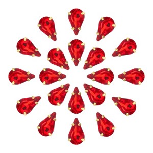 Unique Bargains Glass Craft Embellishments Flat Back Four Claws Teardrop Gems 20 Pcs - 1 of 4