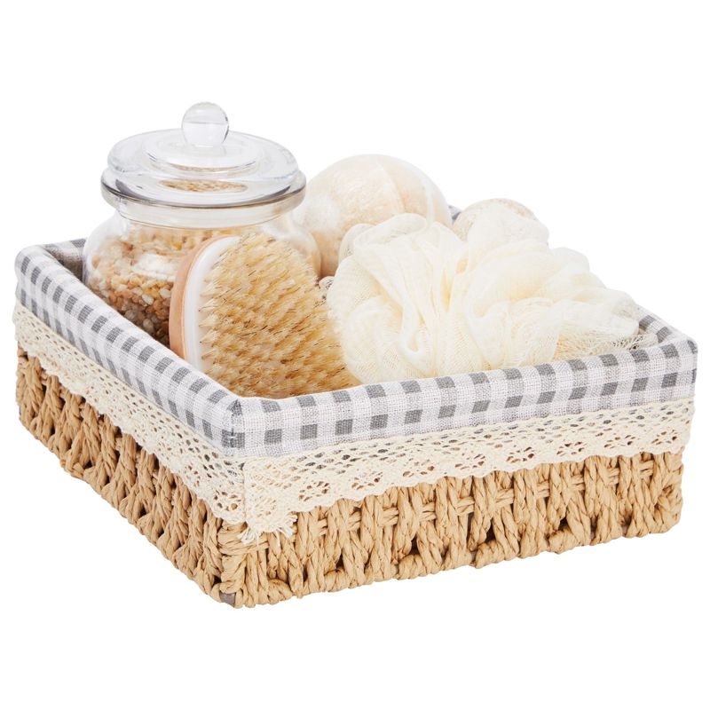 Farmlyn Creek Set of 3 Rectangular Wicker Baskets for Organizing with Removable Fabric Liners, Rectangular Home Storage Bins for Pantry Items, 3 Sizes, 5 of 10