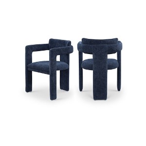 Meridian Furniture,Brenda Chenille Fabric Dining Chair, Set of 2 - 1 of 4