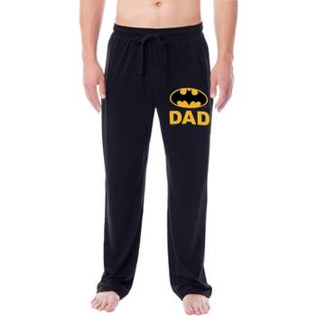 DC Comics Mens' Batman Character Father's Day Bat Dad Classic Sleep Pajama Pants Black