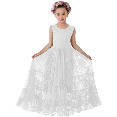 2Bunnies Rose All-Lace Zip Back Flower Girl Dress