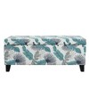 CAVINAS Rectangular Storage Ottoman Bench, Safe Hinges Ottoman with Storage, Upholstered Ottoman Foot Rest, Floral Pattern Entryway Benches - 3 of 4