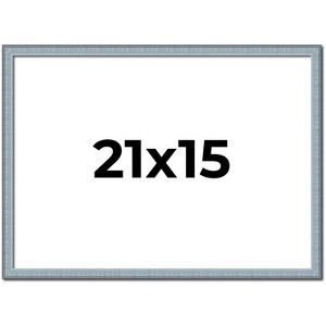 PosterPalooza | Textured Blue Picture Frame - UV Acrylic, Backing Board, Hanging Hardware Included - 1 of 4