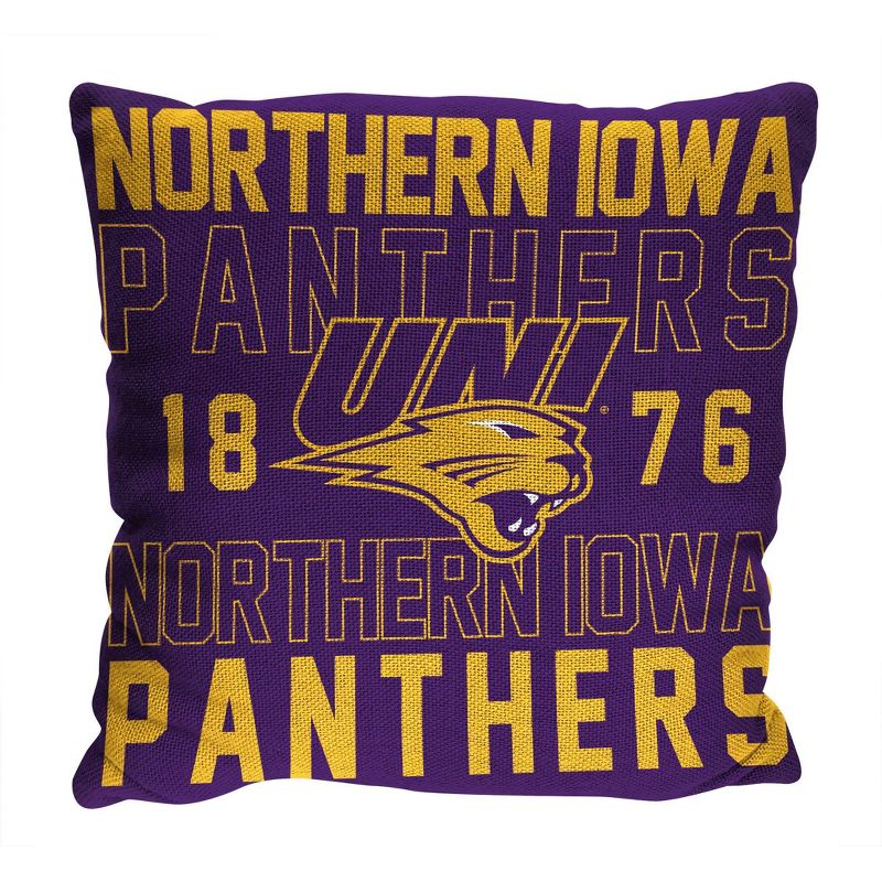 NCAA Northern Iowa Panthers Stacked Woven Pillow, 1 of 4