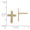 Black Bow Jewelry 13mm Brushed Finish Cross Post Earrings in 14k Yellow Gold - 4 of 4
