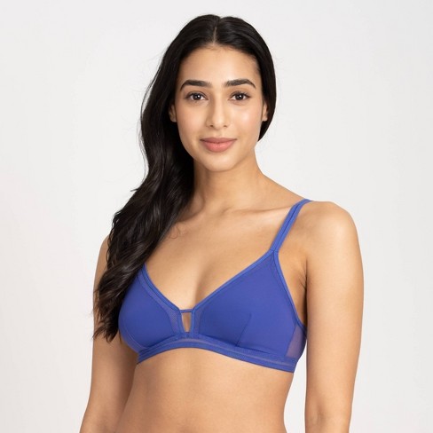 All.You.LIVELY Women's Mesh Trim Bralette - Clematis Blue M