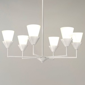 Urban Ambiance Luxury Cottagecore Indoor Chandelier,  11-1/4''H x 30"W x 30''D,  White Plaster Finish, UHP5040 - 1 of 4