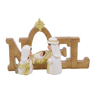 Transpac Resin Noel Holy Family Nativity Scene Figurines Christmas Tabletop Decoration Gift for Holiday Celebrations - 1 of 1