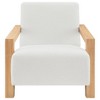 Boucle Fabric Upholstered Accent Arm Chair with Angled Armrests and Modern Geometric Silhouette - 4 of 4