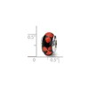 Black Bow Jewelry Black / Red Floral Glass Sterling Silver Bead Charm - 2 of 3