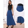 Allegra K Women's Flowy Pleated Elastic High Waist with Belt A-line Skirt - 2 of 4