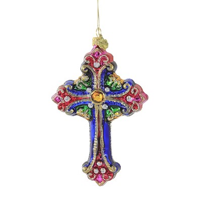 Huras 6.25" Colorful Blessings Ornament Relgious Cross  -  Tree Ornaments