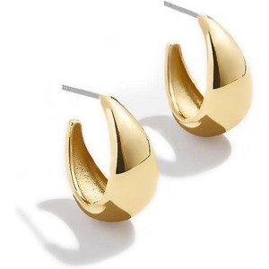 14K Gold Plated Triple Huggie Illusion Stud Earrings | Double Huggie Hoop Earrings for One Hole | Gold Hoop Earrings for Women - 1 of 4