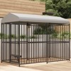 Large Outdoor Dog Kennel, Heavy Duty Dog Cage with Roof, Dog Kennel Galvanized Iron Dog House with Safety Locks,UV & Water Resistant Proof Cover - 2 of 4