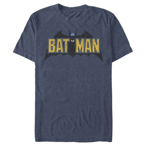 Men's Batman Caped Crusader Logo T-shirt - Navy Blue Heather - 2x Large ...