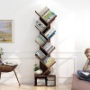 Homhougo Tree Bookshelf with Storage, 8 Tier Wooden Tall Book Shelf, Floor Standing Bookcase, Utility Organizer Shelves, Brown - 3 of 4