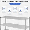 Stainless Steel Shelves, 3-Tier Adjustable Stainless Steel Shelving Unit, 24x14x32 inches, Silver, 330lb Per Shelf, 990lb Total Capacity - 4 of 4