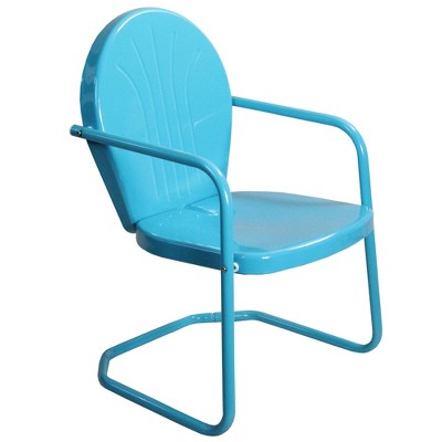 Northlight 34-Inch Outdoor Retro Tulip Armchair, Turquoise Blue